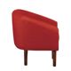 Fotel tapicerowany Tana czerwony, nóżki ciemny brąz