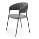 Krzesło tapicerowane K426, tkanina velvet popielata, nóżki czarne
