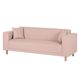 Sofa tapicerowana Sampras 3 osobowa, różowa nóżki natura