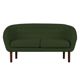Sofa tapicerowana Tana 2 osobowa, zielona, nóżki ciemny brąz